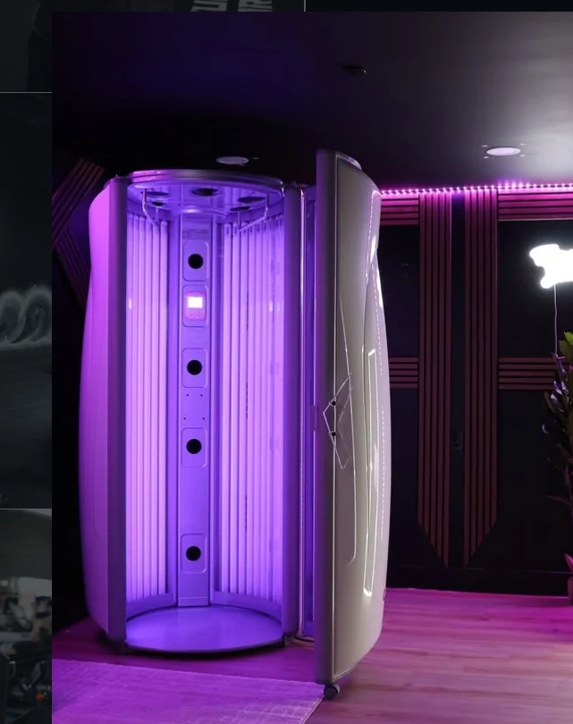 Ultrasun standing tanning booth at Fuel Fortress
